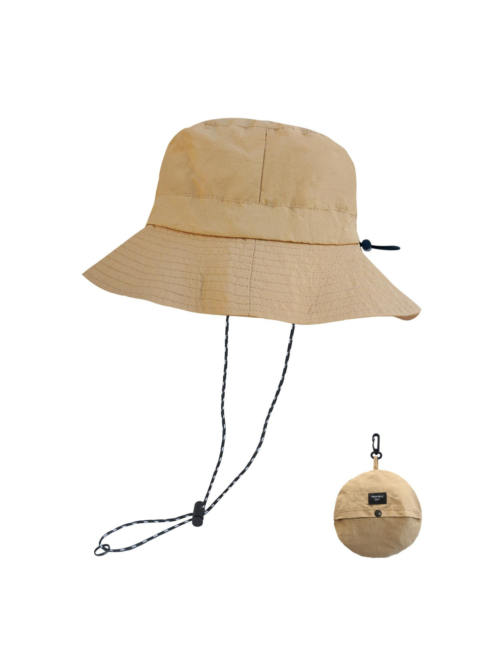 Sun Bucket Hats for Woman Men Lightweight Sun Hat | Pure Khaki | Size OS